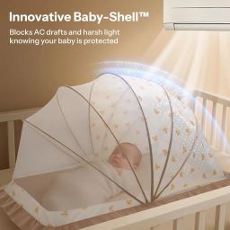 UN1QUE Foldable Baby Mosquito Net, Bottomless Net for Infants, Innovative Shell for Safe Sleep 120 x 65 x 60 cms, for Babies & Toddlers (0 to 4 Years) image 1