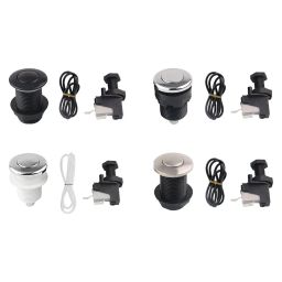 THE STYLE SUTRA® Air Switch Kits Portable Cordless on Off Push Button Switch Pneumatic Switch 32mm Argent image 1