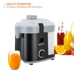 AMAZON BASICS 450 W CENTRIFUGAL JUICER WITH PUSHER, REMOVABLE PULP CONTAINER, SS MESH FILTER & 3 SPEED SETTINGS I FOR JUICING FRUITS, VEGITABLES & MORE, ISI-MARKED, BLACK image 4