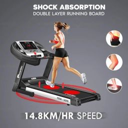 PowerMax Fitness TDA-100 (4HP Peak) Auto Incline Motorised Treadmill/Running Machine for Home Use 【Max User Wt. 110KG | 15 Level Incline | Top Speed:14.8 Km/Hr | Spring Resistance】(FREE INSTALLATION) image 3