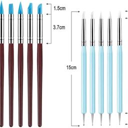 worison 10 Piece Silicone Clay Sculpting Tool Set – Dual Ended Clay Shapers and Sculpting Brushes for Modeling, Dotting, Pottery, Polymer Clay, and DIY Art Projects image 5