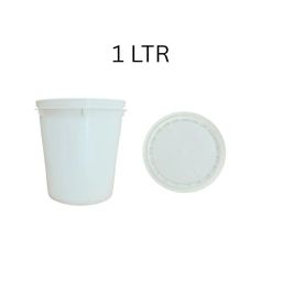 Shiv Packers Plastic Paint Box,Suitable for Chemicals,Paints,Oils Inks, Empty with Seal Lid Storage Box Jar Container (1 LTR), White, Round (1000 ml, 1) image 1