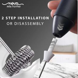Nova Milk Frother Rechargable Coffee Frother Milk & Beater for Cold Latte 2In1 Handheld Blender and Egg Whisker | 1 Year Warranty Free Frothy Recipe E-Book (Whisker) image 3
