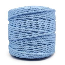 BOBBINY 3Ply Twisted Macrame Cotton Cord Dori(Each Color 3Mm 20 Meter)Thread For Macrame Diy And Other Projects_Sea Green,Dark Sky,Peach,Off White,Multi., 5 Roll image 1