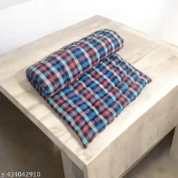 Unite source Soft Cotton Multi Color Foldable Light Weight Single Bed Mattress, 3 x 6 ft (Yellow Check) image 1