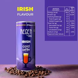 REGEN Irish Coffee – Refreshing Ready-to-Drink Flavoured Milk Coffee, 250 ml Can image 1