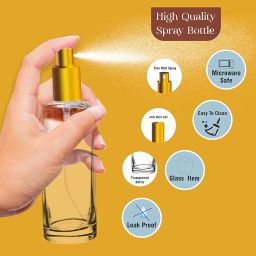 Pure Source India Refillable Perfume Glass Bottles with Spray Pump for Perfume Essential Oils Aromatic Water Blend 100 ML, Set of 2 Pcs, Clear image 1