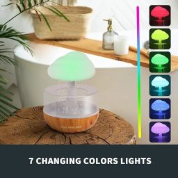 Jorex Mart Humidifier for Home Cloud Rain Diffuser Snuggle Cloud Light Humidifier | Raindrop Humidifier Relaxing Sound, Mushroom Waterfall Lamp | Essential Oil Diffuser for Home Office image 3