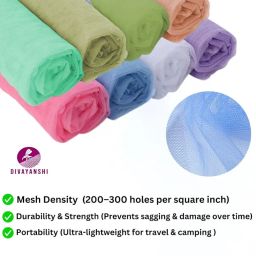 Divayanshi Foldable Polycotton Mosquito Net (Machhardani) for Single Bed (Blue, 4 x 6.5 ft) | Strong & Breathable | Easy Setup, Lightweight, Portable & Ideal for Home & Travel image 2