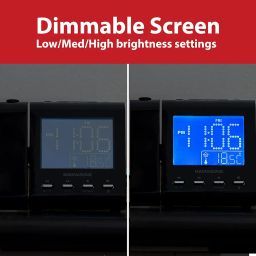 Electrohome EAAC601 Projection Alarm Clock with AM/FM Radio, Battery Backup, Auto Time Set, Dual Alarm, Nap/Sleep Timer, Indoor Temperature/Day/Date Display with Dimming, 3.5mm Audio Connection image 3