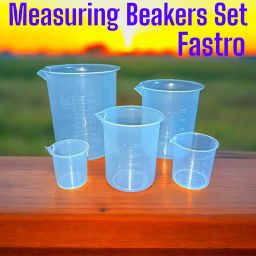 Fastro Set of 5 Transparent Plastic Measuring Beakers – Beaker Mugs Cups for Home, Kitchen, and Laboratory Use, Featuring 50ml, 100ml, 250ml, 500ml and 1000ml Sizes for Liquid & Solid Measurements image 5