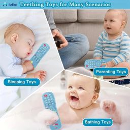 FunBlast Teether for Babies - Silicone Remote Teether for 3+ Month Baby & Toddlers, Teething Toys for Babies and Toddlers, Helps Biting Skills Development, Activity Toys for Babies (Blue) image 1