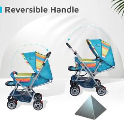 R for Rabbit Lollipop Lite Baby Stroller for 0 to 3 Years with 5 Point Safety Harness | Reversible Handlebar | Cushioned Seat with 3 Level Seats Recline/Lightweight Pram for Kids (Multi Color) image 2