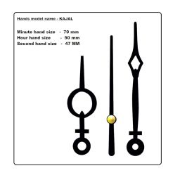 KEDAR® Ajanta Quartz Ortime Ticking Movement Machine for Wall Clock with Fancy Needles (Made in India) Ortime-A035 image 1