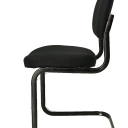 RW REST WELL Office Visitor Chair | Comfortable Office Study Computer & Library Visitor Chair | Without Armrest with Iron Frame and Cushion Seat Back, S-Model (Black, Set of 1) image 4