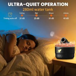 Fulminare Cannon Blast Aroma Humidifier, 7 Colors LED Vapor Cannon Humidifier Silent Diffuser, 2 Mode Creative Turret Air Aromatherapy Small Home Desktop Diffuser for Bedroom (Multicolour) image 4