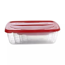 Rectangular Plastic Food Storage Container with Air Tight Lid Kitchen Container Meat Box Fridge and Freezer Storage Boxes Bowl - 225ml, 325ml, 650ml, 1250ml, 2200ml, 3500ml, 6 Pcs, Clear image 5