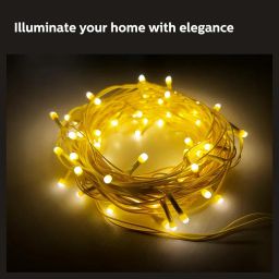 PHILIPS Starlit 12 Meter 72 LEDs String Light for Decoration | Decorative LED String Light | Warm White, Pack of 1,Polycarbonate, for Diwali, Ganesh Chaturthi, Christmas Decoration image 2