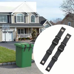 ATORSE 2Pcs Trash Can Locks Straps for Animals Adjustable Home Garbage Can Lid Lock image 3