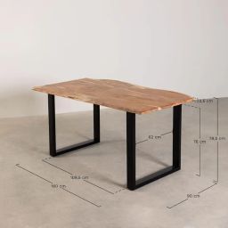 Rustic Rectangular Dining Table | Solid Wood 6 Seater Dining Table | Dining Table | Dining Room Furniture |Black image 1