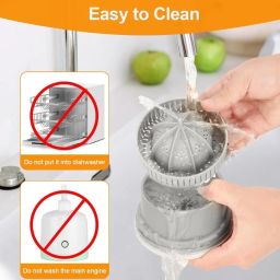 Drumstone (𝗦𝗽𝗲𝗰𝗶𝗮𝗹 𝟱 𝗬𝗲𝗮𝗿𝘀 𝗪𝗮𝗿𝗿𝗮𝗻𝘁𝘆) Electric Citrus Juicer – Reverse Spin, Dual Cones for Lemon & Orange Juice, Compact Design, Anti-Drip Spout, Easy Clean, and Smooth Extraction image 5