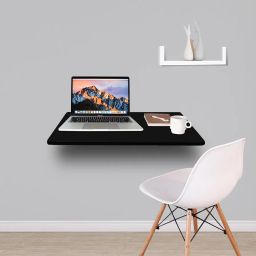 wow craft Engineered Wood Wall Mounted Multipurpose Foldable Table | Study Table, Computer Desk, Work Table | Black, 24x16 Inch | DIY image 2