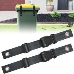 ATORSE 2Pcs Trash Can Locks Straps for Animals Adjustable Home Garbage Can Lid Lock image 1