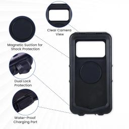 Waterproof Mobile Holder for Bikes, Motorcycle, Scooty, Bicycles with Dual Handles | Cellphone Holder for Maps and GPS Navigation & 360° Rotation Mirror Phone Mount | 4.5" to 7" Phone Sizes image 3