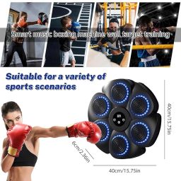 Glaceon Music Boxing Machine with 9 Speed Modes, Smart Music Boxing Machine with Bluetooth & LED Light, Boxing Machine Wall Mounted, Wall Target Training Devices for Adult Kid Home Exercises (GL-02) image 1