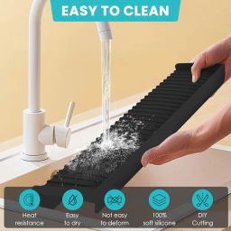 HASTHIP® 4x20 inches Silicone Sink Edge Protector Splash Guards Countertop Protectors for Kitchen Sink, Splash Guard for Bathtub Sink, Multifunction Dry and Wet Separation Strip image 5