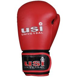 USI UNIVERSAL Boxing Gloves, 609M1 Red Immortal Safe Spar Gloves, Punching Bag Gloves For Boxing, Training, Top Grain Hide Leather, Foam Padding, Elastic Hook & Loop Wrap Around Strap (Size 12oz) image 1