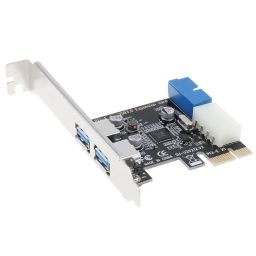 Pci-E to USB 3.0 2 Port Pci Express Expansion Card Adapter 19Pin Power Connector image 2