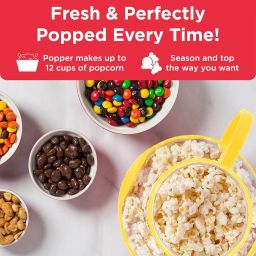 Ecolution Patented Micro-Pop Microwave Popcorn Popper with Temperature Safe Glass, 3-in-1 Lid Measures Kernels and Melts Butter, Made Without BPA, Dishwasher Safe, 1.5-Quart, Yellow image 3