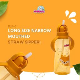 Adore Bling Straw Sipper with Handle - 270ml (Yellow) image 2