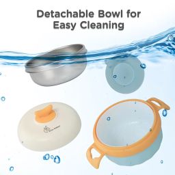R for Rabbit Safe Feed Storage Baby Feeding Meal Bowl Set with Spoon and Fork for Baby | 304 Stainless Steel Multi-Functional Snack/Fruit Box 350 Gram Capacity (Blue) image 4