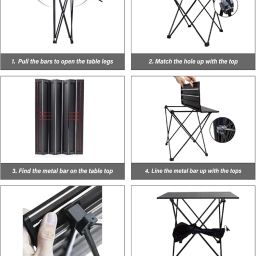 Arcanine Folding Camping Table, Ultra Compact Aluminum Portable Camp Table, Foldable Camping Tables That fold up Lightweight with Carry Bag for Outdoor Cooking, Hiking,Picnic, BBQ,Travel (AR-04) image 3