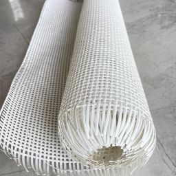 AM CANING Store Plastic Square Pattern Cane Webbing for Caning Projects Natural Pre - Woven Open Mesh Cane - PE Rattan Cane Webbing Rattan Roll Cabinet Chair (White) (24x96 inch) image 5