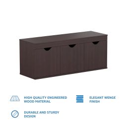 Amazon Brand - Solimo Sauron Engineered Wood 3 Door Shoe Rack (Wenge Finish) image 2