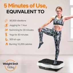R A Products Smart Vibration Plate for Weight Loss – 9800Hz High Frequency Exercise Platform with Wireless Remote, Magnetic Acupressure & Adjustable Modes image 2