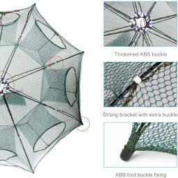 Zorbes®Fishing Net, Fish Net, Bait Fish Trap Net, Cast NetFolded Fish Net Angling Outdoor Appliance(8 Sides 8 Holes) image 3