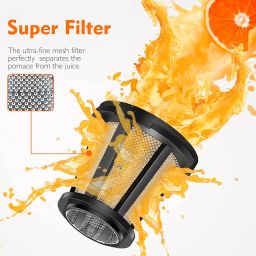 AMZCHEF Slow Cold Press Masticating Juicer Machine With Reverse Function, High Juice Yield, Easy Clean With Brush, Recipes For High Nutrient Fruits And Vegetables (Black, 150 Watts) image 3