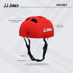 JJ JONEX Protective PVC Helmet Skating and Cycling Age 4 to 7 Year (MYC) (RED, Small) image 1