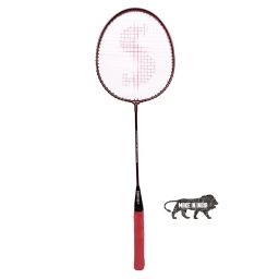 SINKIN Iron Badminton for All Family Men, Women, Boys & Girls, Strung Badminton Racket with Shuttle (Red) image 1