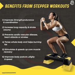 Dolphy 29" Aerobic Stepper for Exercise Step Up Exercise Platform with Removable Raisers Adjust 5"-7"-9",Workout Stepper (Black & Yellow) image 5