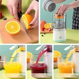 Techking 𝐇𝐎𝐓 𝐃𝐄𝐀𝐋 𝐖𝐈𝐓𝐇 𝟏𝟕 𝐘𝐄𝐀𝐑𝐒 𝐖𝐀𝐑𝐑𝐀𝐍𝐓𝐘 Rechargeable Citrus Juicer, Orange Squeezer, Mosambi Juicer, Wireless Portable Juicer Blender with USB Charging for Travel & Kitchen image 3