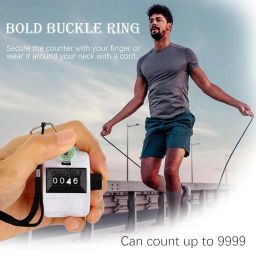 Tally Counter, 3 Pcs 4-Digit Counting Machine, Tally Counter Finger Ring, Multipurpose Clicker for Counting, Knitting, Golf, and Lap Tracking (White, Red & Black) image 4