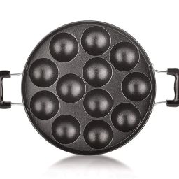 Tosaa Non-Stick 12 Cavity Appam Patra Side Handle with lid, Color May Vary image 4
