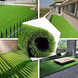 FLOWHOOK Artificial Grass Carpet Mat - High Density Grass Carpet mat for Covering Garden, Hotel, Restaurant, Wall, Terrace, Balcony,Home Decor, Lawn, Doormat 4.5x9 Ft, 45MM image 3