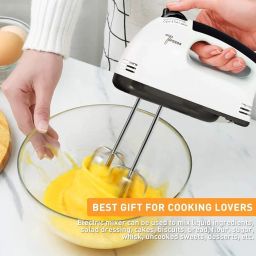 IRONTAB Electric Hand Mixer and Blender 7-Speed, Multi-Functional Egg Beater, Cream Whipper, Dough Kneader for Cake Baking and Kitchen Use Includes Stainless Steel Beaters and Dough Hooks image 1