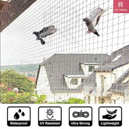 Bird Net/Anti Bird Net/Pigeon Net/Garden Net/Bird Control Net UV Stabilised HDPE Monofilament Netting Solution (White, 10 x 50) image 2